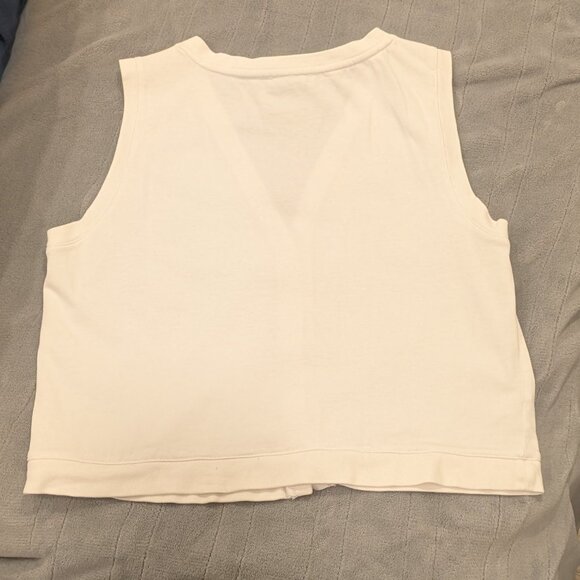 Ann Taylor White Knit V-Neck Vest - Picture 3 of 3